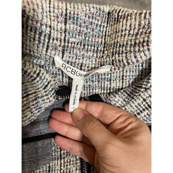BCBGeneration‎ Knit Jacket Size Large Gray Tweed Zip Lightweight Blazer - Picture 3 of 7